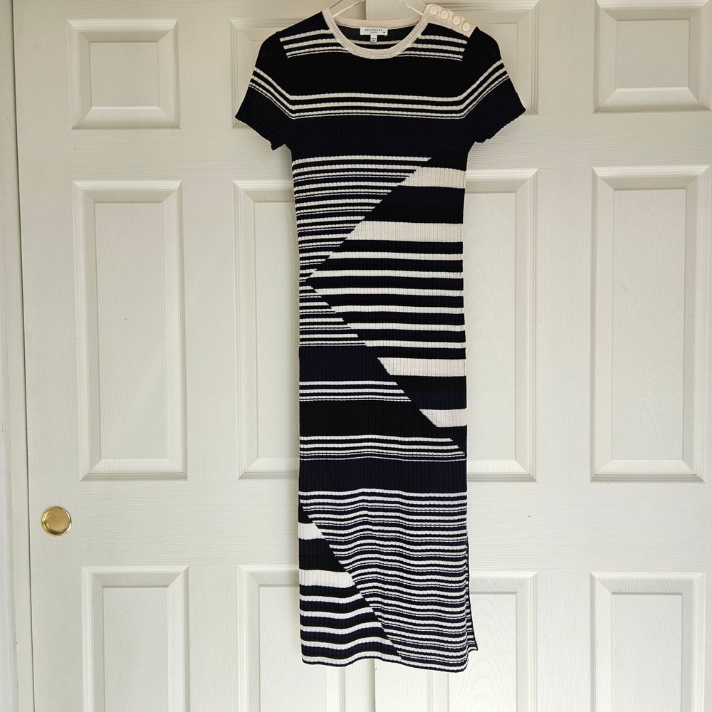 Equipment Femme Dewey Sweater Midi Dress Blue Stripe Womens Small Wool - Picture 4 of 12